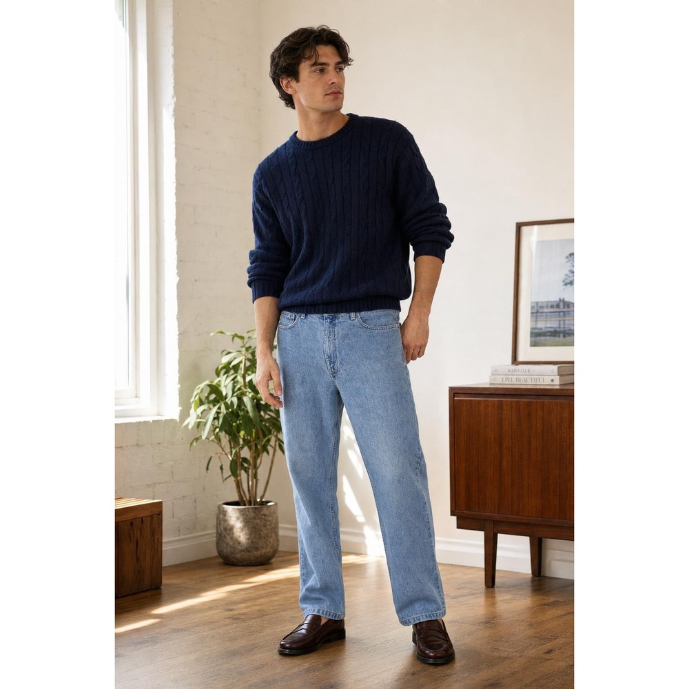 Vintage IZOD Jeans Men's 36x32 Light Wash Relaxed Fit Straight Leg‎ Denim